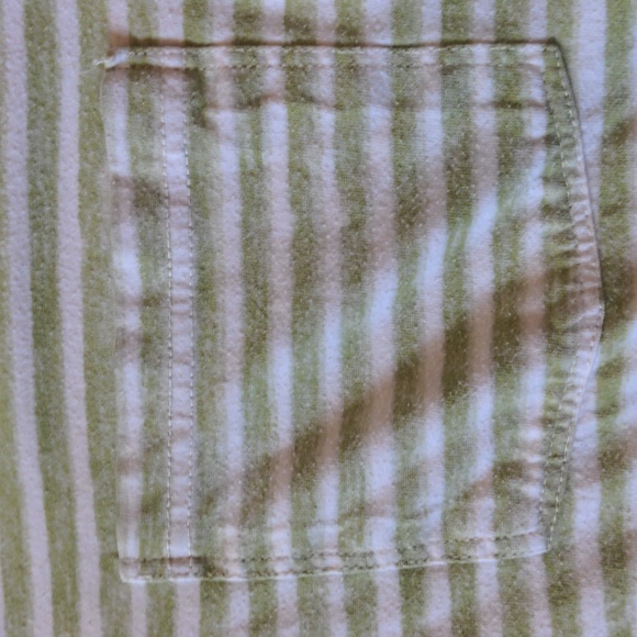 The Territory Ahead Green White Striped Polo Shirt 100% Cotton Size Large - Picture 2 of 5